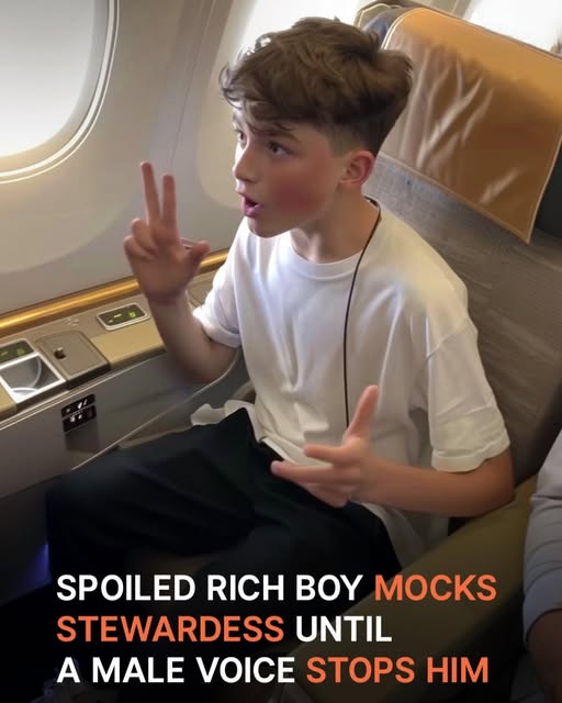 Spoiled Boy Mocks Stewardess Not Knowing His Rich Dad Has Been Watching Him – Story of the Day