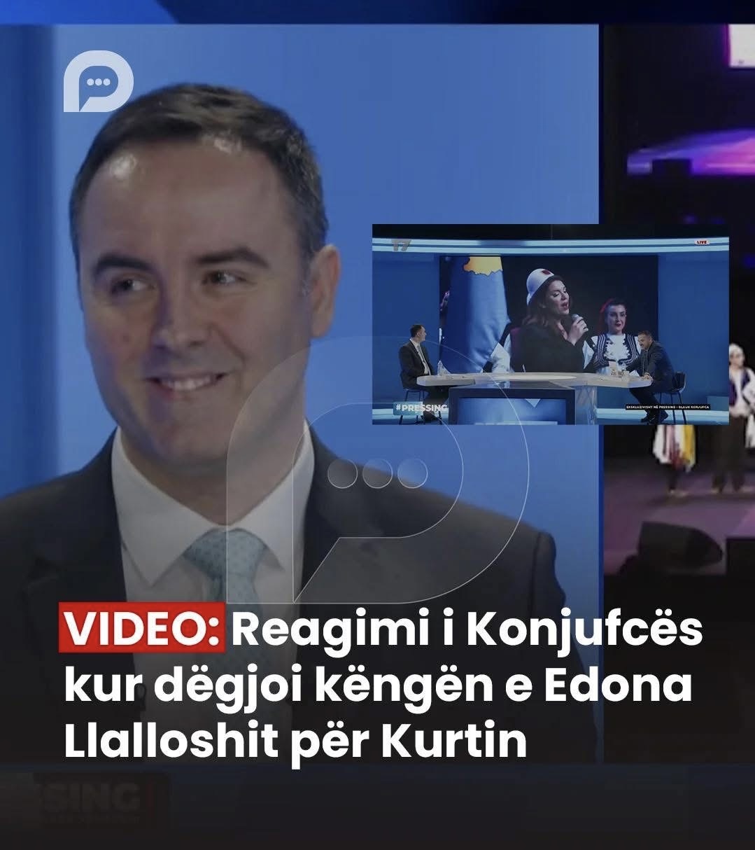 VIDEO: Reagimi i Konjufcës kur dëgjoi këngën e Edona Llalloshit për Kurtin